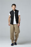 Men's Summer Waistcoat Vintage Breathable Linen Button Down Shirt