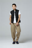Men's Summer Waistcoat Vintage Breathable Linen Button Down Shirt