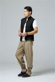 Men's Summer Waistcoat Vintage Breathable Linen Button Down Shirt