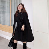 Mid-length High Quality Woolen Shawl Cape Poncho Coat Women Plus Size Cape Coats