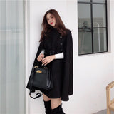 Mid-length High Quality Woolen Shawl Cape Poncho Coat Women Plus Size Cape Coats