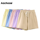 Aachoae Solid Casual Tracksuit Women Sports 2 Pieces Set