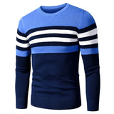 Men's Casual Striped Thick Fleece Cotton Sweater