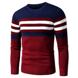 Men's Casual Striped Thick Fleece Cotton Sweater