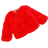 Baby Girls Faux Fur Coat Winter Long Sleeve Warm Kids Snow Jacket