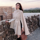 Mid-length High Quality Woolen Shawl Cape Poncho Coat Women Plus Size Cape Coats