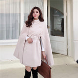 Mid-length High Quality Woolen Shawl Cape Poncho Coat Women Plus Size Cape Coats