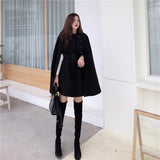 Mid-length High Quality Woolen Shawl Cape Poncho Coat Women Plus Size Cape Coats