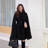Mid-length High Quality Woolen Shawl Cape Poncho Coat Women Plus Size Cape Coats