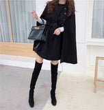 Mid-length High Quality Woolen Shawl Cape Poncho Coat Women Plus Size Cape Coats