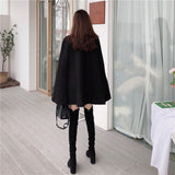 Mid-length High Quality Woolen Shawl Cape Poncho Coat Women Plus Size Cape Coats