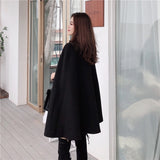 Mid-length High Quality Woolen Shawl Cape Poncho Coat Women Plus Size Cape Coats