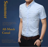 Men's Summer Business Short Sleeves Turn-down Collar Tuxedo Shirt