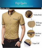 Men's Summer Business Short Sleeves Turn-down Collar Tuxedo Shirt