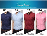 Men's Summer Business Short Sleeves Turn-down Collar Tuxedo Shirt