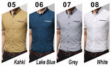 Men's Summer Business Short Sleeves Turn-down Collar Tuxedo Shirt