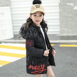 Winter Girls Solid Hoodie Kids Cute Warm Jackets long coat