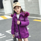 Winter Girls Solid Hoodie Kids Cute Warm Jackets long coat