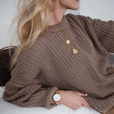 Hirsionsan Loose Elegant Knitted Sweater Oversized