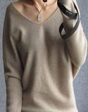 Cashmere sweaters sexy v-neck pullover loose wool