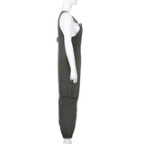 Darlingaga Loose Cargo Jumpsuit Women Suspender Pockets Overalls Pants with Belt
