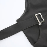 Darlingaga Loose Cargo Jumpsuit Women Suspender Pockets Overalls Pants with Belt