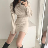 Winter Fashion Female Slim Long Sleeve Elegant Mother O-Neck Dress