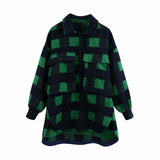 Stylish Sweet Plaid Woolen Shirt Check Jacket Cute