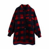 Stylish Sweet Plaid Woolen Shirt Check Jacket Cute
