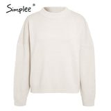 Simplee Women geometric khaki knitted sweater casual