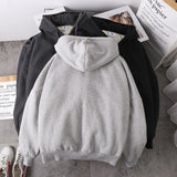 Jacket solid color hoodies imitation lamb wool korean