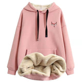 Jacket solid color hoodies imitation lamb wool korean