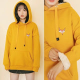 Jacket solid color hoodies imitation lamb wool korean