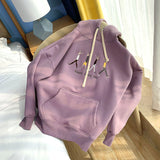 Jacket solid color hoodies imitation lamb wool korean