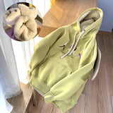 Jacket solid color hoodies imitation lamb wool korean