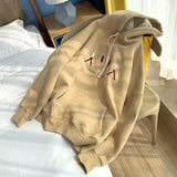 Jacket solid color hoodies imitation lamb wool korean