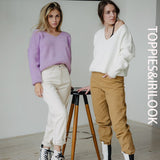 toppies Fall Woman Sweater loose deep v-neck one shoulder knitter tops