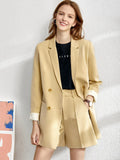 Amii Minimalism 4 piece set Solid blazer,tanks,high waist pants