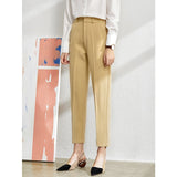 Amii Minimalism 4 piece set Solid blazer,tanks,high waist pants