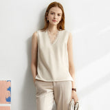 Amii Minimalism 4 piece set Solid blazer,tanks,high waist pants