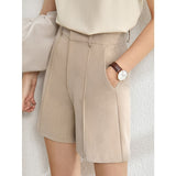 Amii Minimalism 4 piece set Solid blazer,tanks,high waist pants
