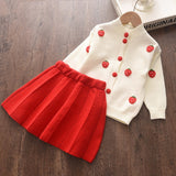 Melario Autumn Winter Girls Top and Plaid Princess Baby Sweater Knitted Dress 2Pcs