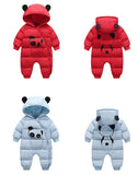 New born Winter Hooded Rompers Thick Cotton Outfit Jumpsuit