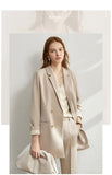 Amii Minimalism 4 piece set Solid blazer,tanks,high waist pants