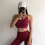 Women Sports Workout Clothes Tracksuit Sports Bra Leggings Set