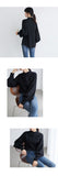 Big Lantern Sleeve Blouse Women Single Breasted Stand Collar Shirt