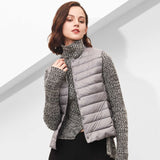 Women White Duck Down Vest Soft Fabric Ultra Light Vest