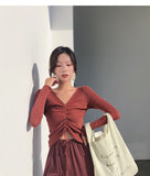 AOSSVIAO Sexy lace up knitting pullover sweater jumper