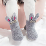 Coral Fleece Baby Girls Socks Newborn Soft Cute Rabbit Baby Socks