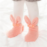 Coral Fleece Baby Girls Socks Newborn Soft Cute Rabbit Baby Socks